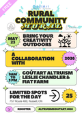 Promotional flyer for a Rural Community Mural event with details and registration information.