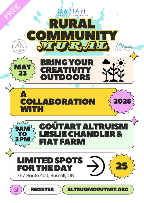 Promotional flyer for a Rural Community Mural event with details and registration information.